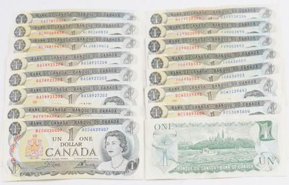 1$ CANADA
Lot de 17 billets de 1$ de Canada...