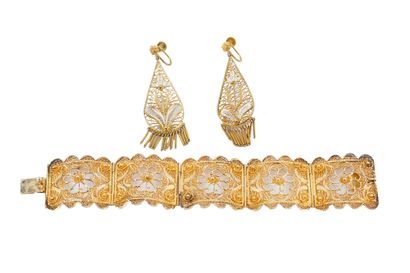 ARGENT VERMEIL
Bracelet et paire de boucles...