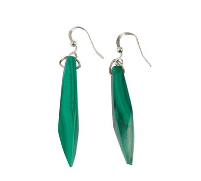 EARRINGS
Silver earrings set with malach...