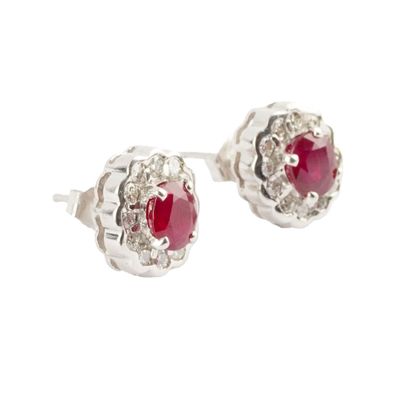 PLATINIUM, RUBIES, DIMONDS
Platinum earrings...