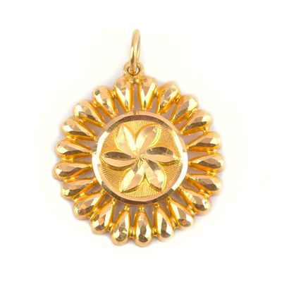 20K GOLD
Round pendant in 20K yellow gold...