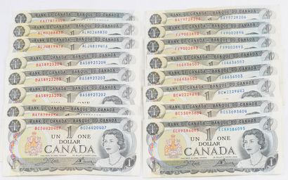 1$ CANADA
Lot de 17 billets de 1$ de Canada...