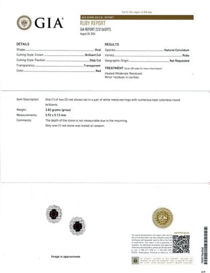 PLATINIUM, RUBIES, DIMONDS
Platinum earrings...