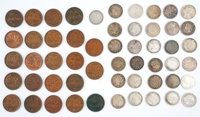 CANADA- DIVERS
Lot comprenant : 
- Dix monnaies...