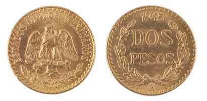 Mexique 2 pesos 1945
A : Aigle debout sur...