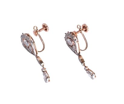 14K GOLD, DIAMONDS
Pair of 14K white and...