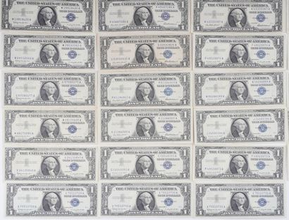 1$ DES ÉTATS UNIS
Lot comprenant 29 billets...