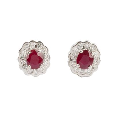 PLATINIUM, RUBIES, DIMONDS
Platinum earrings...