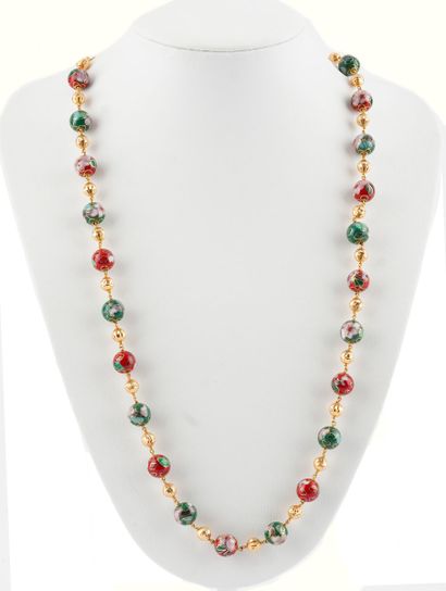 1OK GOLD, ENAMEL BEADS
Necklace composed...