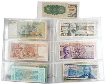 BILLETS DU MONDE
Lot de vingt-six billets...