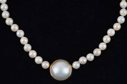 PERLES, OR 14K / PEARLS, 14K GOLD 
Collier...