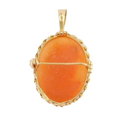 18K GOLD
18K yellow gold cameo pendant-brooch...