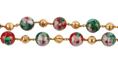 1OK GOLD, ENAMEL BEADS
Necklace composed...
