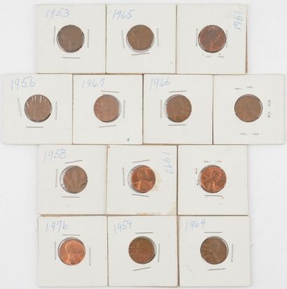 ABRAHAM LINCOLN
Lot de treize monnaies de...