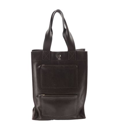 HERMÈS
Hermès brown leather bag, two outside...