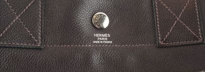 HERMÈS
Hermès brown leather bag, two outside...