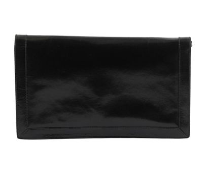 CLUTCH
Black leather evening clutch with...
