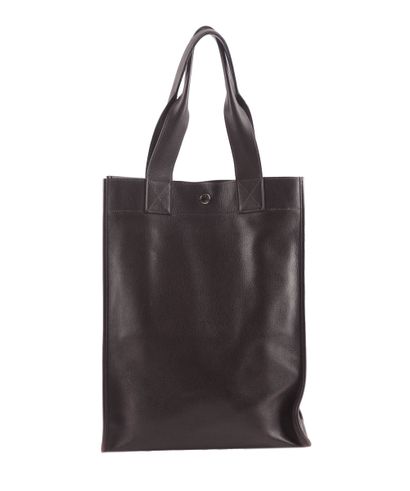 HERMÈS
Hermès brown leather bag, two outside...