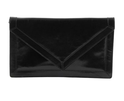 CLUTCH
Black leather evening clutch with...