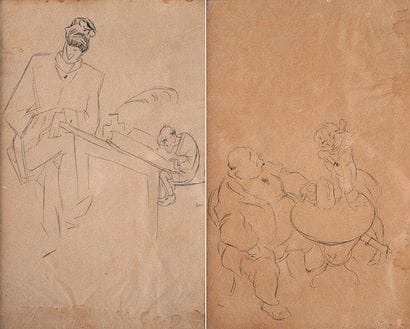 BORIS, Laszlo (1897-1924)
Lot de 2 encres...