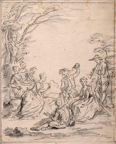 ÉCOLE de Jean-Antoine WATTEAU, XVIIIe
Le...