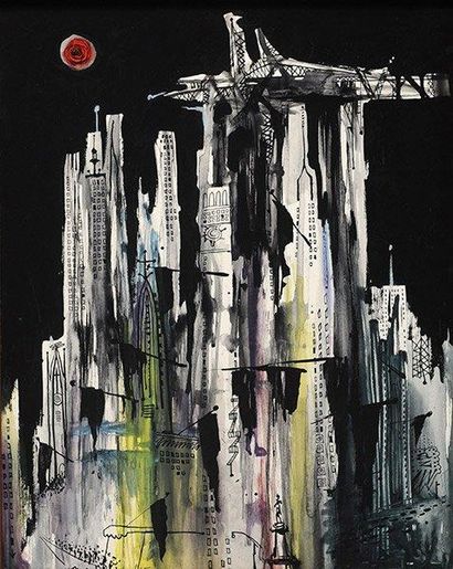 HUDON, Normand (1929-1997)
Lune rouge sur...