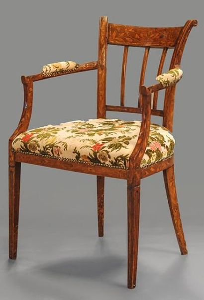 Fauteuil d?époque Hepplewhite en acajou à...
