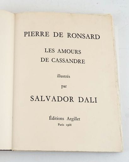 DE RONSARD (Pierre) DALI (Salvador) 
Les...