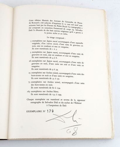 DE RONSARD (Pierre) DALI (Salvador) 
Les...