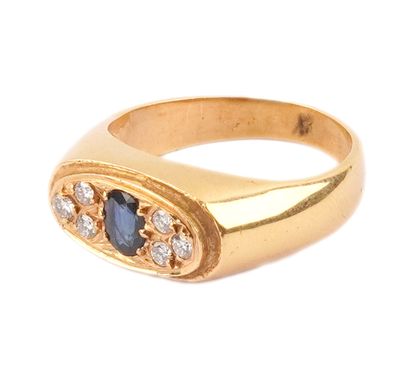 OR 18K, SAPHIR, DIAMANTS / 18K ,SAPPHIRE,...