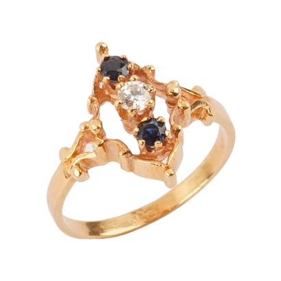 OR 18K, SAPHIR, DIAMANTS / 18K GOLD, SAPPHIRE,...
