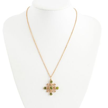 OR 15K, PERIDOTS, DIAMANTS / ANTIQUE PENDANT
Ancien...