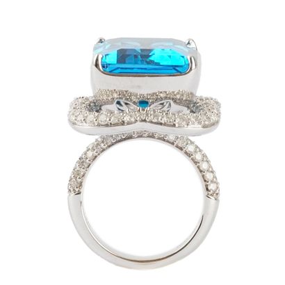 OR 14K, TOPAZE 23.69 CT, DIAMANTS / 14K GOLD,...