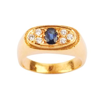 OR 18K, SAPHIR, DIAMANTS / 18K ,SAPPHIRE,...