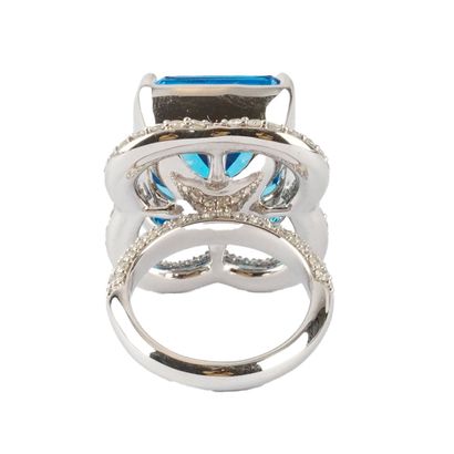 OR 14K, TOPAZE 23.69 CT, DIAMANTS / 14K GOLD,...