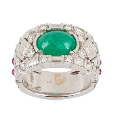OR 18K, ÉMERAUDE, DIAMANTS / 18K GOLD, EMERALD,...