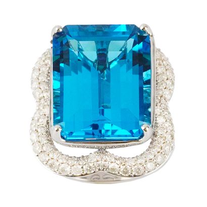 OR 14K, TOPAZE 23.69 CT, DIAMANTS / 14K GOLD,...
