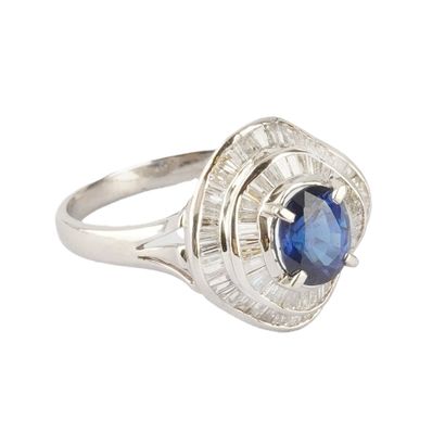 PLATINE, SAPHIR 1.97 CT, DIAMANTS / PLATINIUM,...