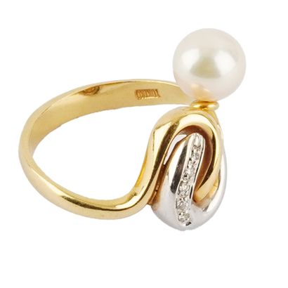 YUKIKO, OR 18K, PERLE, DIAMANTS / 18K GOLD,...