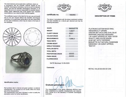 PLATINE, SAPHIR 1.97 CT, DIAMANTS / PLATINIUM,...