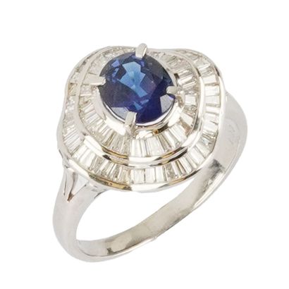 PLATINE, SAPHIR 1.97 CT, DIAMANTS / PLATINIUM,...