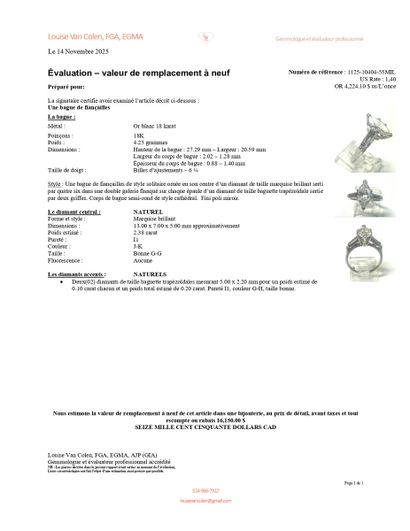 OR 18K, DIAMANT 2.38 CT / 18K GOLD, 2.38...