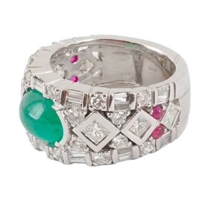 OR 18K, ÉMERAUDE, DIAMANTS / 18K GOLD, EMERALD,...