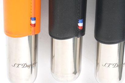 S.T. DUPONT 
Ensemble de 3 étuis à cigares...