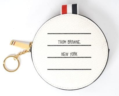 THOM BROWNE
Porte-monnaie en cuir blanc et...