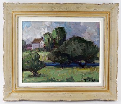 AYOTTE, Léo (1909-1976) 
Untitled - Landscape
Oil...