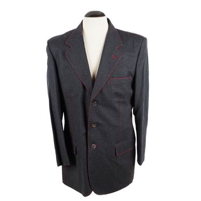MOSCHINO 
Veste tailleur en laine grise bordée...