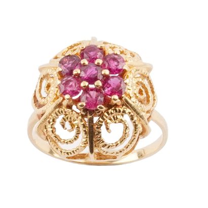 OR 14K, RUBIS / 14K GOLD, RUBIES
Bague ciselée...