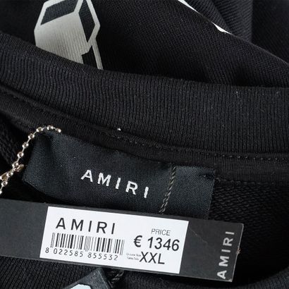 AMIRI 
Pull noir avec logotypes blancs au...