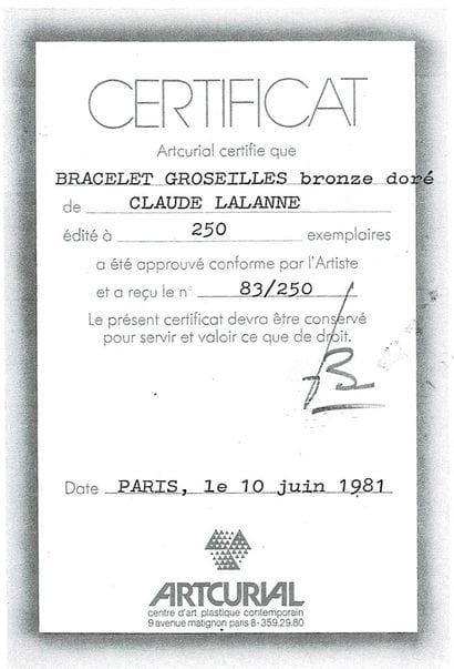 CLAUDE LALANNE (1925-2019)
Bracelet 